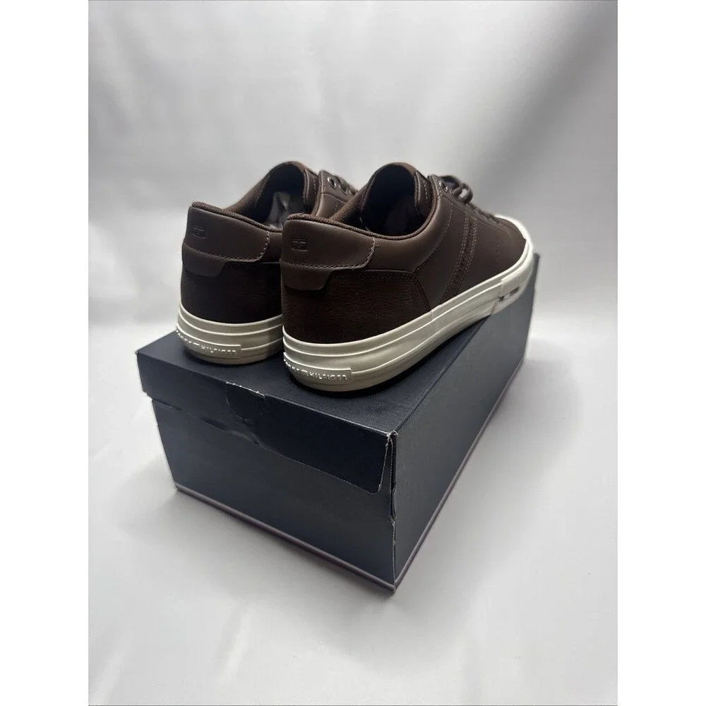 Tommy Hilfiger Lth Street Leather Low-Top Sneakers Cocoa Brown Mens Size 11 NWT